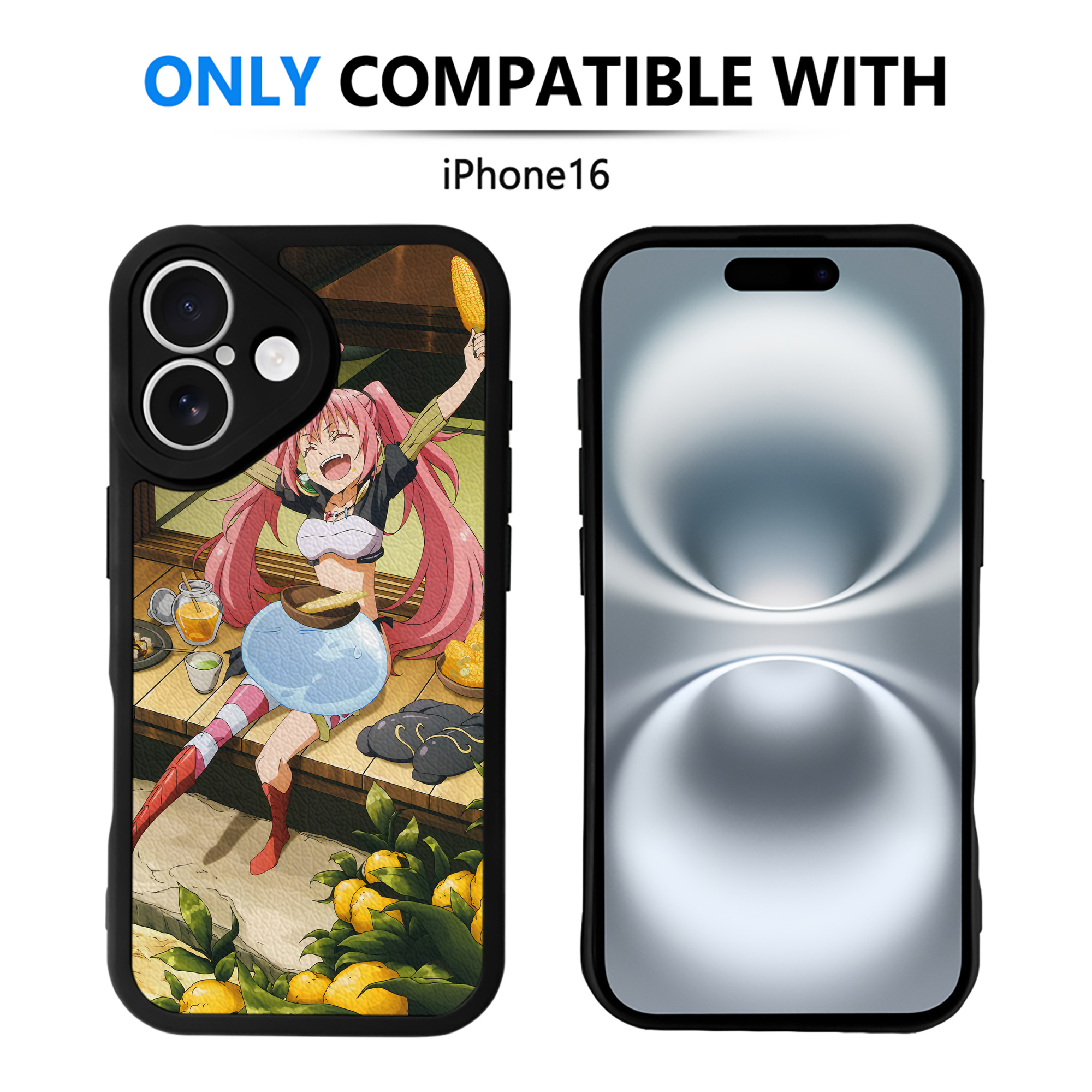 （画像用） 転スラ Regarding Reincarnated to Slime 【iPhone 16シリーズ対応】シリコンスマホケース（レザー調） 材質：シリコン